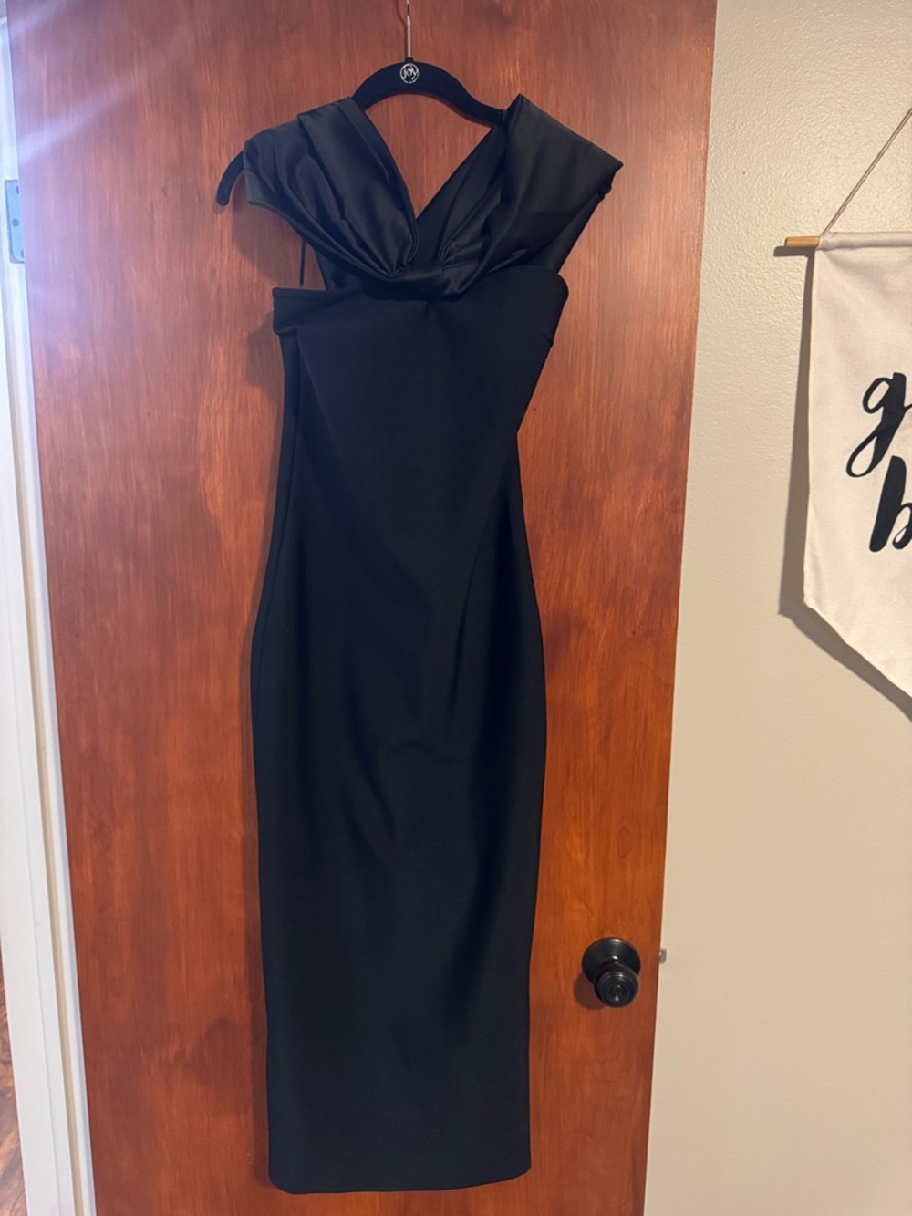 Fashion Nova Black Off-Shoulder Midi Dress sz L